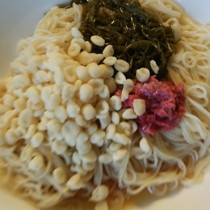 めかぶ・梅・天かすそうめん